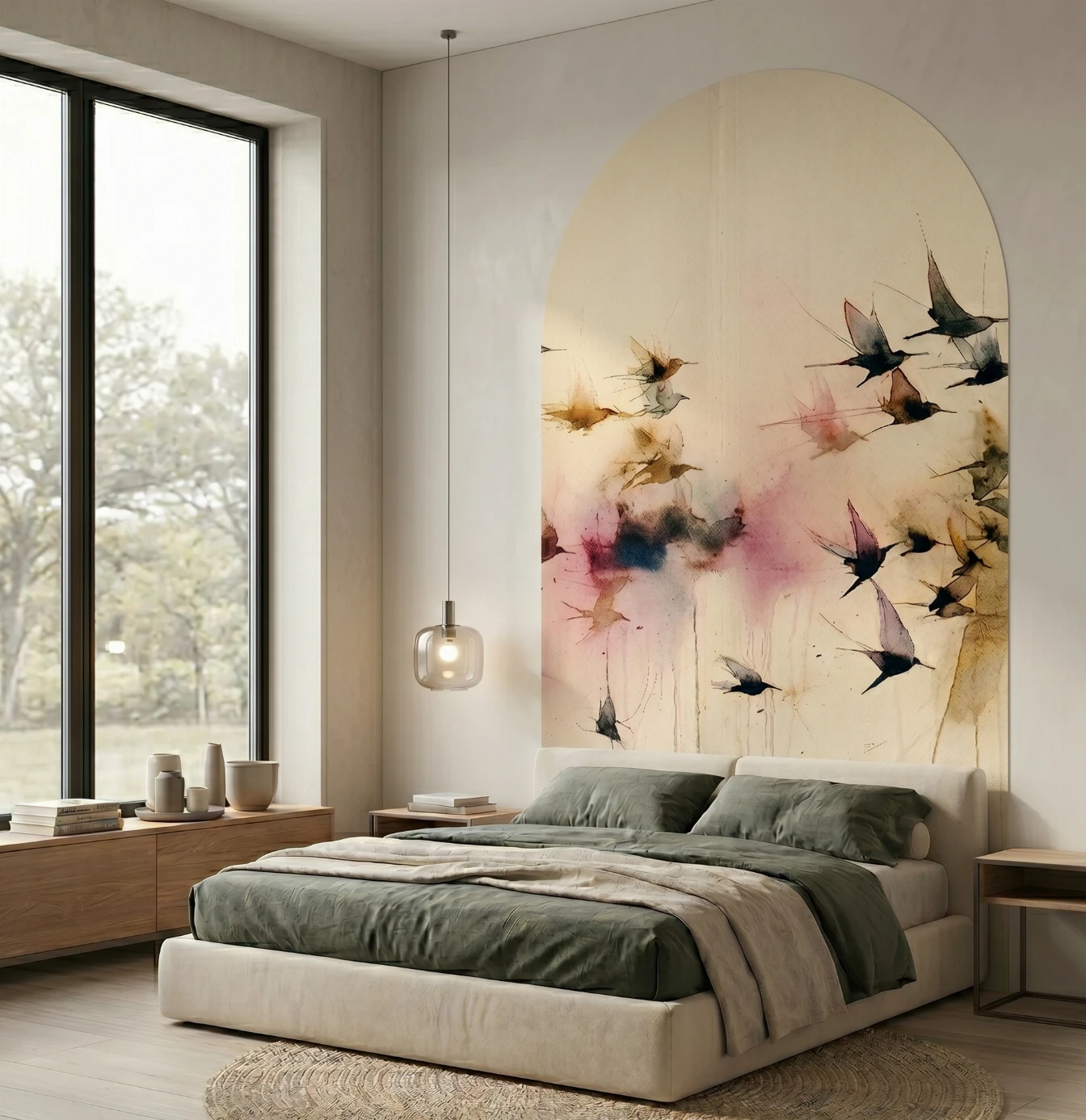Wall graphic in an arch - a quick makeover without renovation